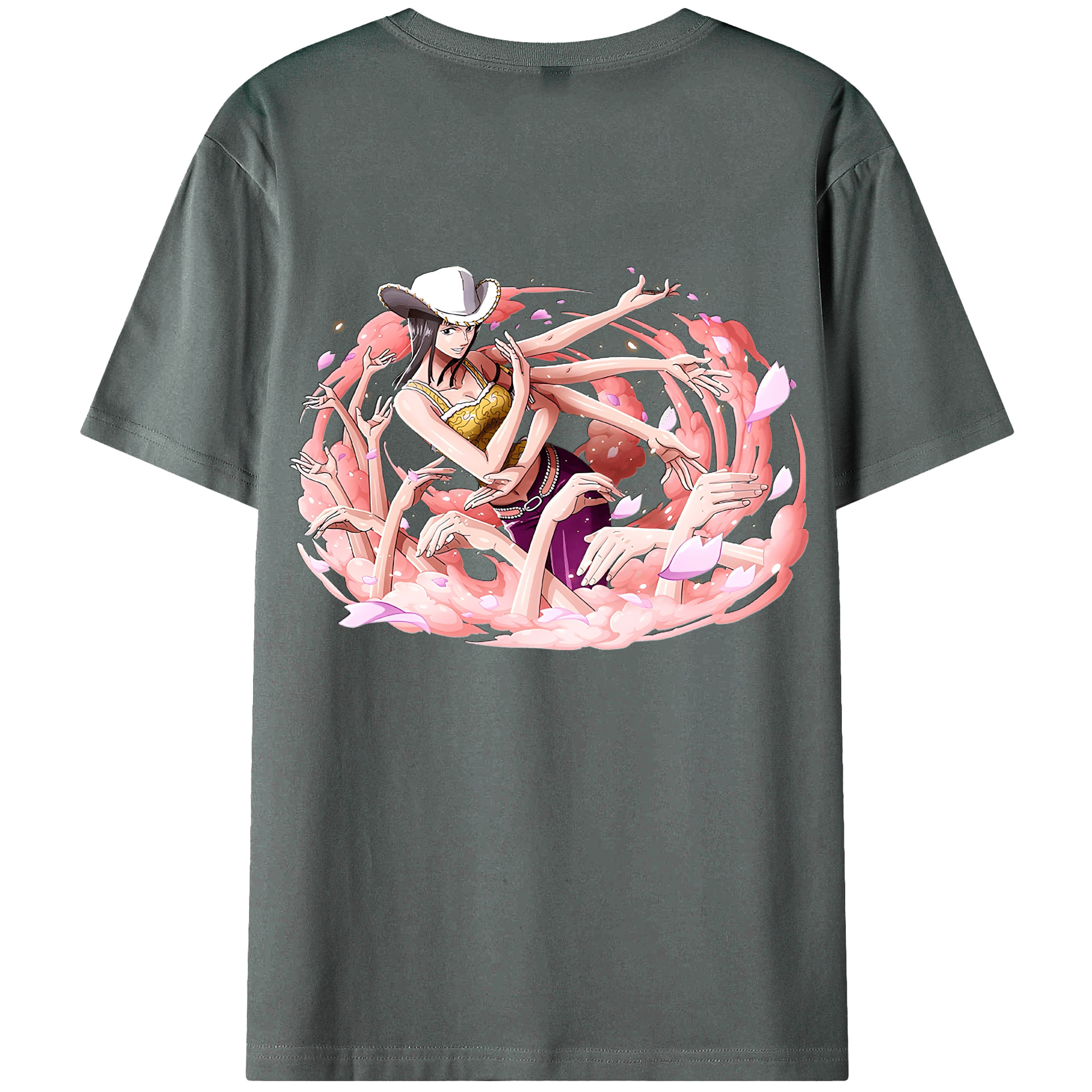 ワンピース ニコ・ロビン ONE PIECE Nico Robin 綿100％ メンズ半袖Tシャツ（バックプリント） 通気性